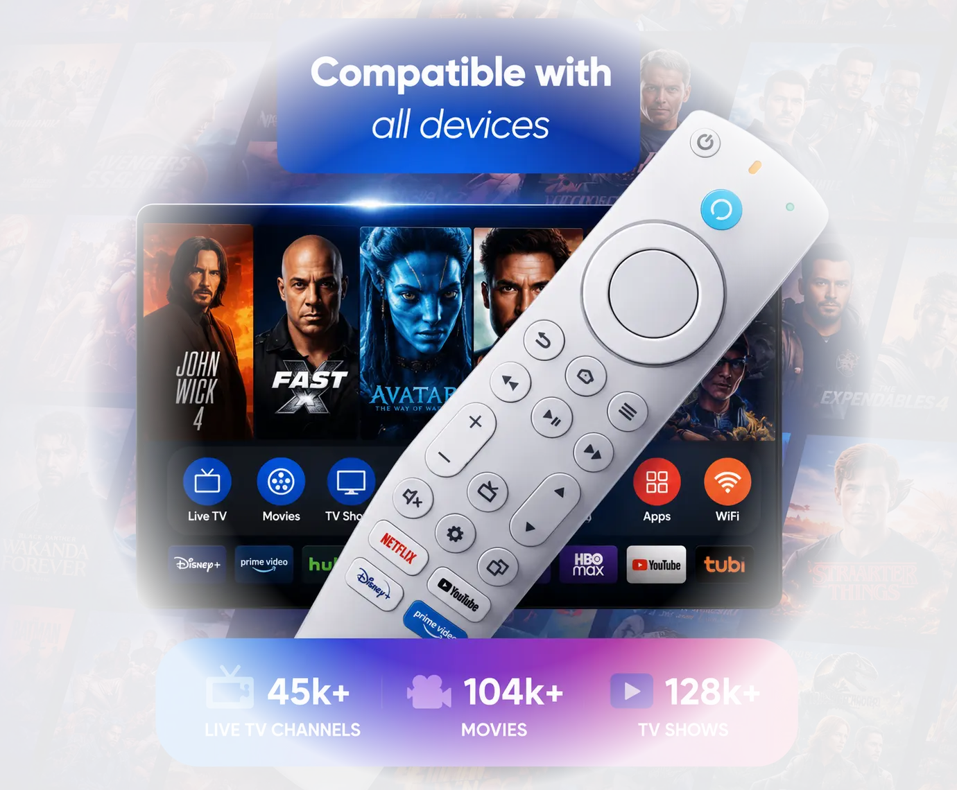 United Kingdom IPTV app streaming live channels and movies on a smartphone